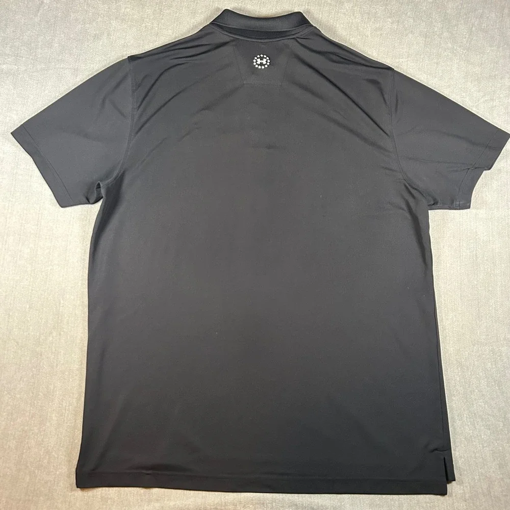 Under Armour Wounded Warrior Project Polo Shirt Mens 2XL Black HeatGear Loose